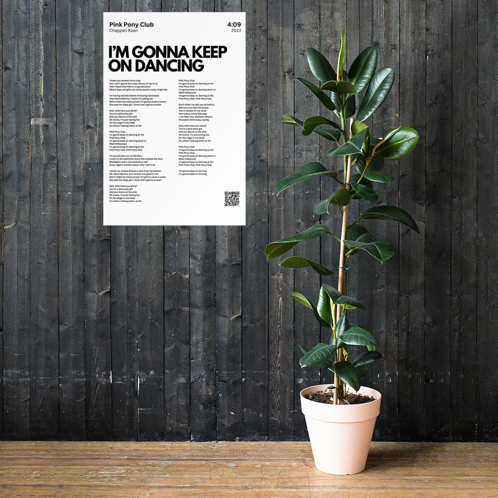 Chappell Roan - Pink Pony Club [Lyrics Poster] - Image 12