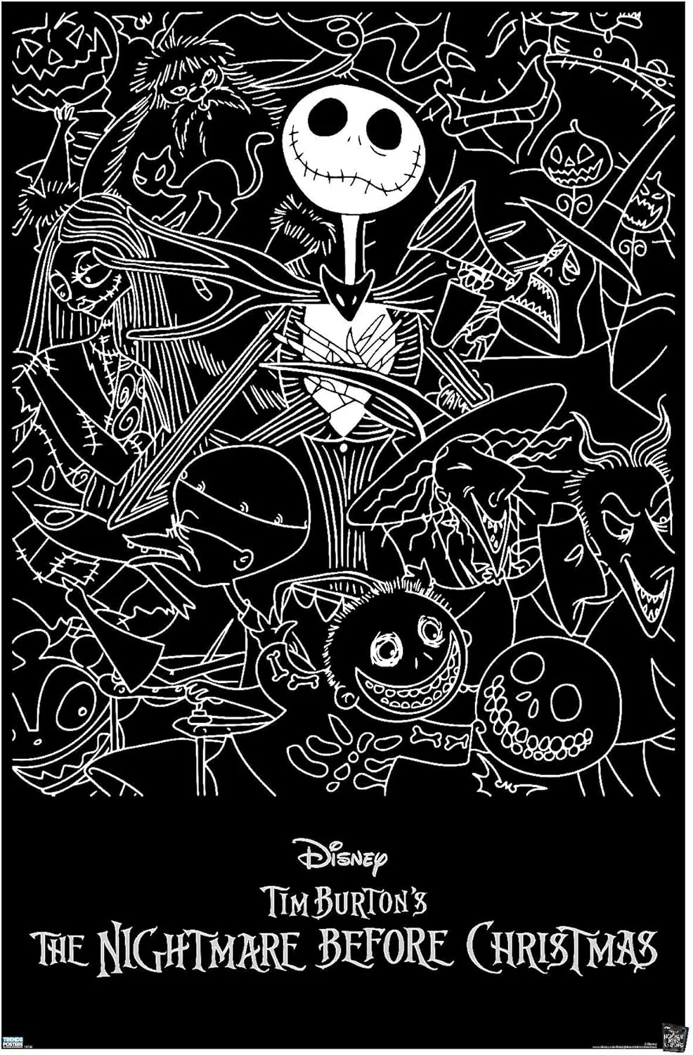 The Nightmare Before Christmas Tim Burton Black & White [Poster]